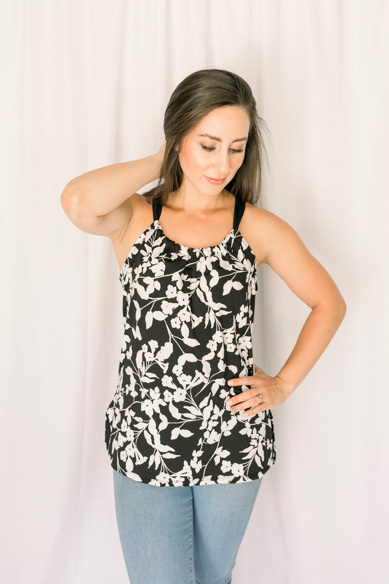 Black White Oleander Strap Blouse – Colada Co.